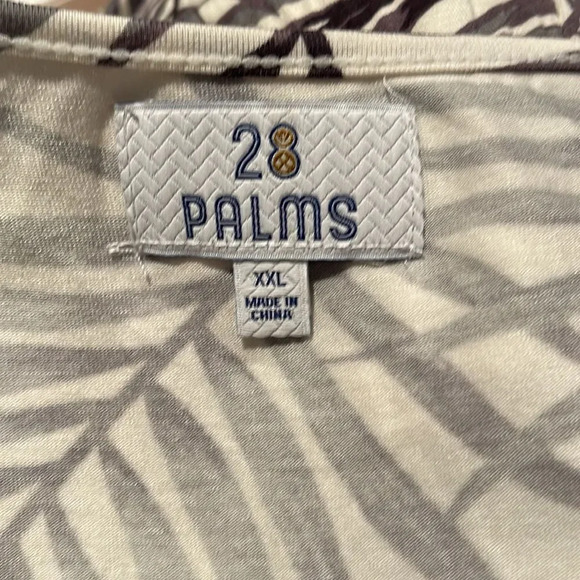 28 Palms palm fronds print stretch tank dropped gathered waist full skirt maxi - Picture 6 of 7